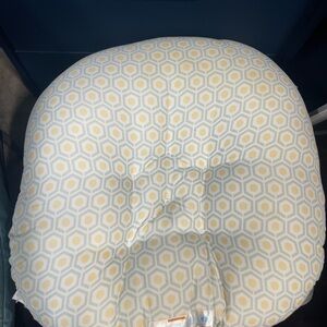 Boppy Pillow with Yellow and White Hexagon Pattern